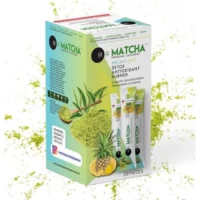 شاي ماتشا فاخر بنكهة الليمون الياباني مع البروميلين للتخلص من السموم - غني بمضادات الأكسدة، يساعد على إنقاص الوزن، ويعزز عملية الأيض، 20 كيسًا